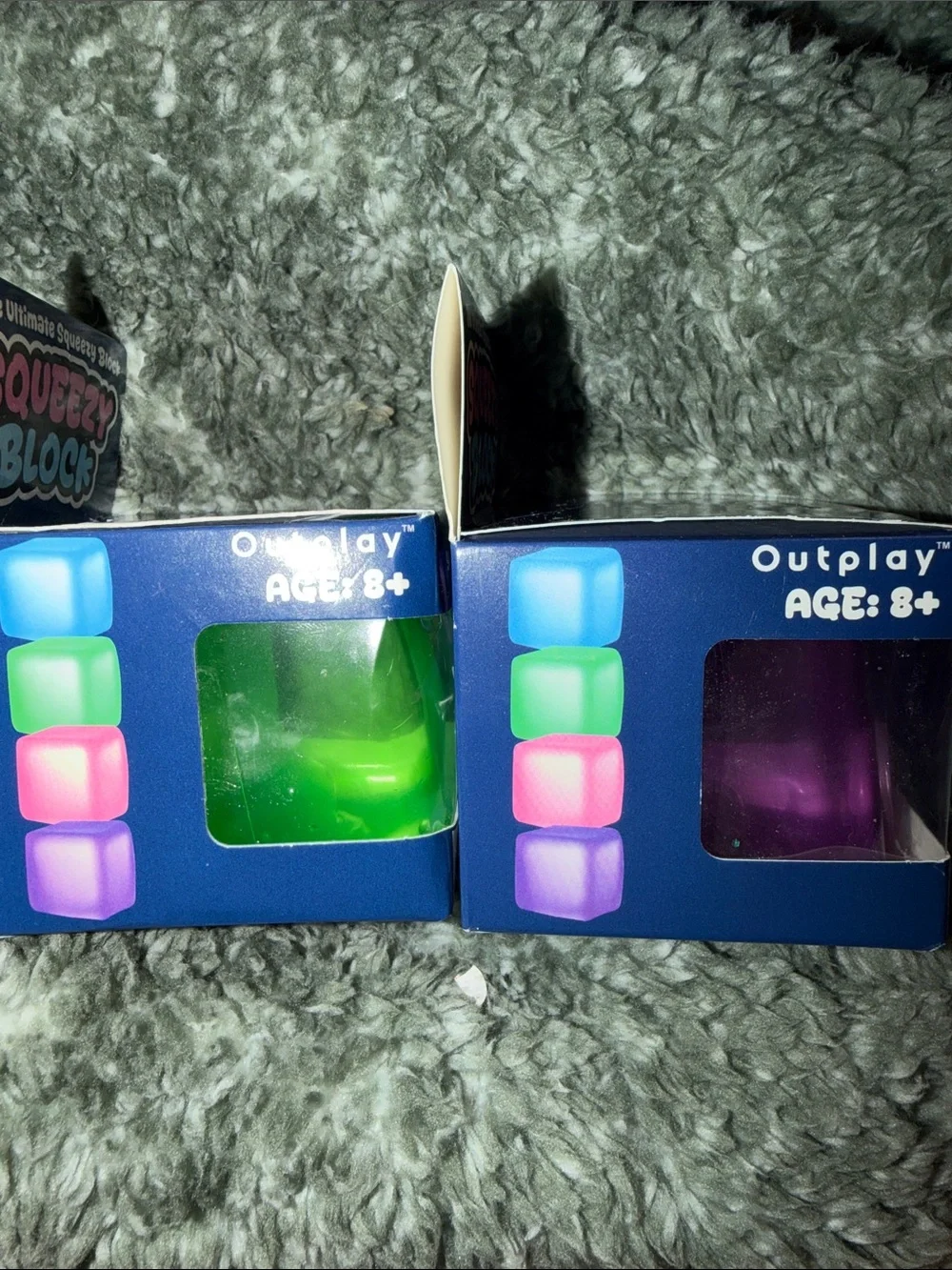 Squeezy Block! Squeeze! Squish! Pops Back! PURPLE OR GREEN! BNIB! 💜💚 PICK ONE!
